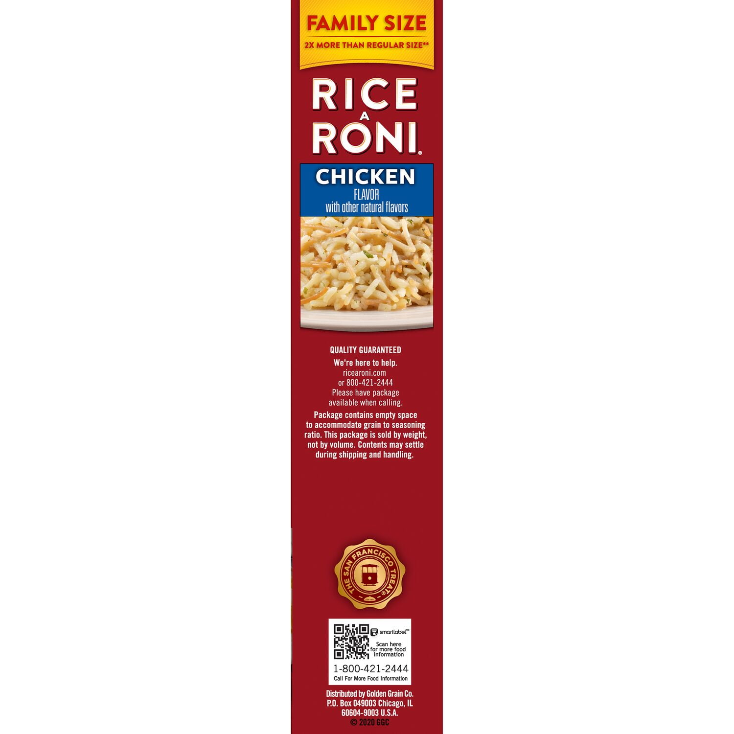 Rice-A-Roni Chicken Rice & Vermicelli Mix Packaged Meal, Family Size, Shelf-stable 13.8 oz Box (Pack of 6)