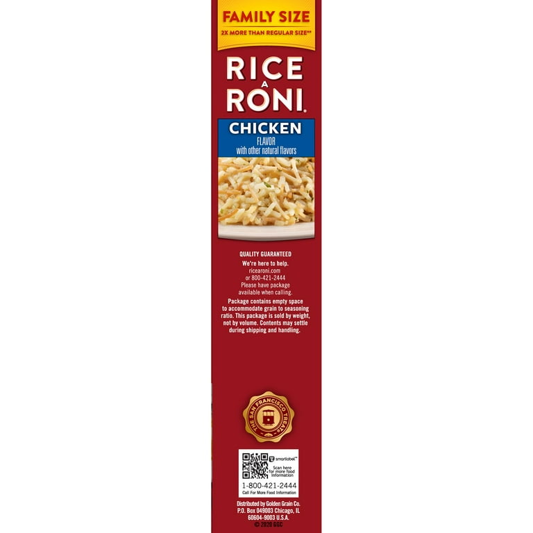Rice-A-Roni Chicken Flavor Rice & Vermicelli Mix, Family Size 