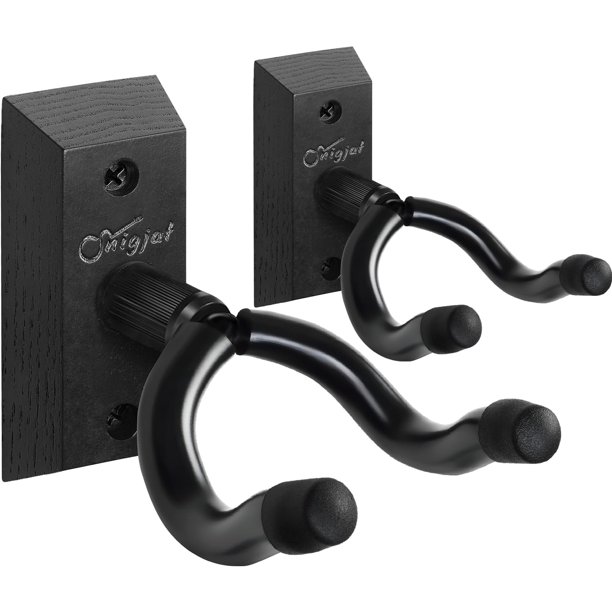 Soporte de pared para guitarra SNIGJAT de madera dura para bajo acústico, paquete de 2 unidades