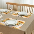 thumbnail image 3 of Leaf Newspaper Text Sunflower Pattern Summer Placemats Table Placemats Set Of 4-Linen Kitchen Washable Placemats Table Mats 11.8"x17.7" Non-Slip Heat Resistant, 3 of 6