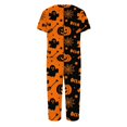thumbnail image 5 of Women's Halloween Loungewear Set Short Sleeve Crew Neck Top and Capri Pants with Pockets All Over Ghost Pattern Breathable Soft Pajama Set for Daily Casual Wear Orange L, 5 of 6