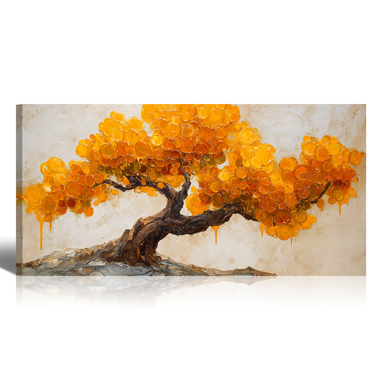 Canvas Wall Art for Living Room - Large Red Tree of Life Canvas Prints, Modern Abstract Nature Painting Wall Decor for Bedroom Bathroom and Office