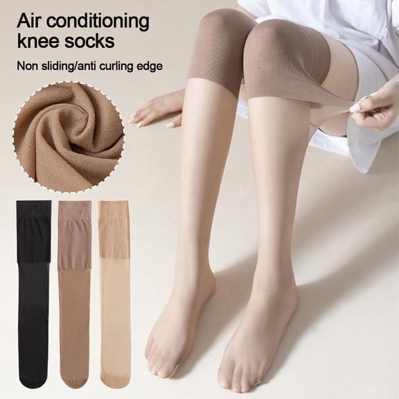 4 Pairs Sheer Knee High Socks for Women, Creative Over Knee Transparent Calf Stockings, Simple Breathable Long Socks for Everyday Confidence