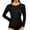 Black, variant on EDFBUYKRS Womens V Neck Shirts Long Sleeves Tunic Lace Tops Ribbed Knit Button Shirts Casual Slim Fit Blouses Size S