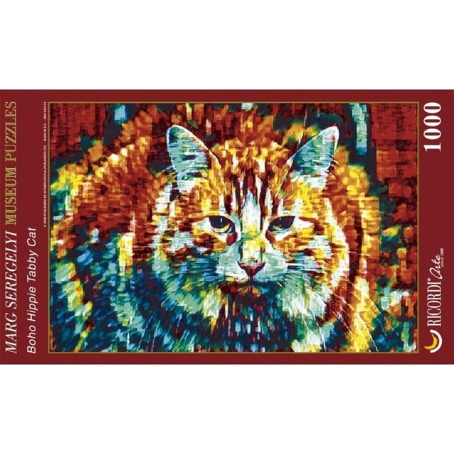 Rompecabezas RICORDI Marg Seregelyi Gato Tabby Anaranjado Y Azul 1000 Piezas