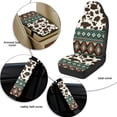 thumbnail image 6 of Xixirimido Car Seat Protection Set 5 Pieces Breathable PU Leather Front Seat Covers with Seat Belt and Console Covers Universal Fits Most Cars, Ethnic Tribal Geometric Cowhide, 6 of 8