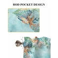 thumbnail image 6 of Coastal Living Room Curtains 2 Panel, Summer Nautical Beach Coral Starfish Blue Ombre Cafe Window Treatment, Farmhouse Bedroom Bathroom Kitchen Curtains Drapes 104"x45", 6 of 6