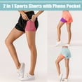 thumbnail image 3 of TFixol Pantalones cortos deportivos 2 en 1 de verano para mujer, teléfono de secado rápido, 3 of 8