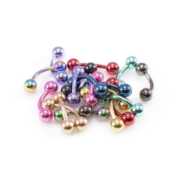 Eyebrow Barbell Package of 20 assorted barbells 16g Ion Plated