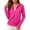 Hot Pink women zip up jacket a1, variant on thefmos Women Fall Winter Hooded Zip Up Jacket Slim Fit Casual Basic Workout Sport Coat Activewear Outerwear with Pockets, Gray 2XL