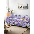 thumbnail image 3 of Purple Flowers Couch Cover, Butterfly Spring Floral Checkered Farmhouse Sofa Cover Blanket for 1 Seat Cushion, Sectional Sofa Slipcover Furniture Protector for Living Room Bedroom 71''x91'', 3 of 9