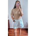 thumbnail image 3 of Weardear Womens Knit Short Sleeve Summer Tops Solid Color Pullover Sweater Basic Crew Neck Casual Blouses, 3 of 6