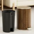 thumbnail image 6 of lanema Trash Can Contemporary Wood Grained Waste Container with Lid Complements Decors, 6 of 15