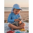 thumbnail image 5 of BemeyourBBs Toddler Baby Boy 2 Piece Swimsuit with Sun Hat Infant Boys Bathing Suit Swimwear UPF 50+ Long Sleeve Rash Guard Swiming Tops and Plaid Swim Trunks Shorts Set Summer Pool Beachwear, 5 of 9