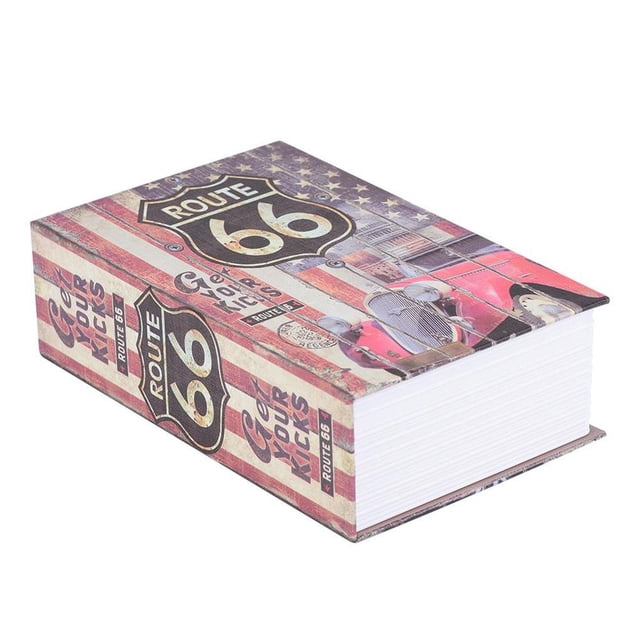 Creative Book Safe Box Caja De Almacenamiento De Colección De Joyas De Dinero Con Cerradura De Combinación (Route 66) Scienceny EL007274-00
