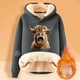 thumbnail image 2 of WILLBEST Sudadera de Mujer Ladies' Cattle Winter Thick Warm Warm Solid Color Color Lamb Hoodie Coat Grande, 2 of 4