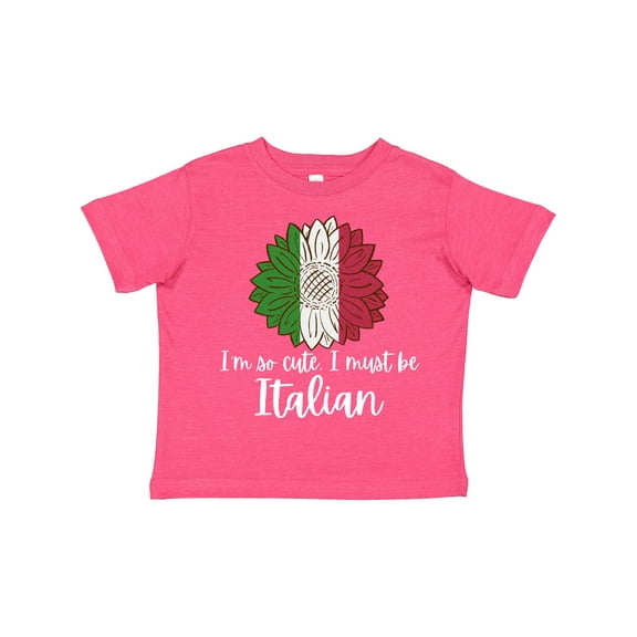 Inktastic I'm So Cute, I Must Be Italian Sunflower Italy Flag Boys or Girls Toddler T-Shirt