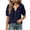 A1146 Navy, variant on Womens Henley Tops Casual Puff Sleeve Blouses Smocked Cuff Shirts Soft Everyday Tees