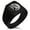 Black, variant on Stainless Steel Janus Greek God of Beginnings Needle Stripe Pattern Biker Style Polished Ring