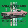 thumbnail image 3 of This Is Mustang Country Women's V-Neck T-shirt Legendary Performance Pink Muscle Car Shelby Mach 1 Boss GT Licensed Tee, 3 of 7
