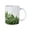 B, variant on Dual Star Green Plant Print Ceramic Mug, Patriotic Ribbon Decor White Porcelain Coffee Cup, Minimalist Pattern Beverage Cup for Home & Office Daily Use