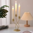 thumbnail image 3 of Juego de 3 Candelabros Dorados, Candelabros de Hierro de Metal Elegantes de Lujo, Candelabros de Mesa Decorativos Europeos, 3 of 5