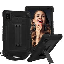 SOATUTO Case for Moxee 8" Tablet 2 Case For Moxee 8 inch 2022 Model (MT-T8B22) Tablet Shockproof Rugged Hybrid Kids Friendly Cover Built-in Kickstand Shoulder Strap Protective Case - Black Black