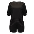 thumbnail image 4 of EQWLJWE Pantalons pour Femmes Shorts d'Été Pantalons pour Femmes 2023 Ensemble Décontracté à Manches Courtes Col Rond Pyjama Survêtement, 4 of 9