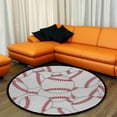 thumbnail image 4 of FREEAM Kids Round Nursery Area Rug 3 ft Baseball Seamless Pattern Tennis Ball Vector Tile Non Slip Play Mats for Kids Boys Girls Playing Room Living Room, 4 of 6
