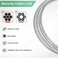 thumbnail image 2 of Uxcell 5-Pack Candado de Cable de Seguridad, 4FT 4mm Recubierto de Acero Inoxidable Cuerda de Bloqueo de Equipaje Resistente a Cortes Cable de Acero Trenzado [Transparente], 2 of 6