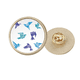 thumbnail image 1 of Broche de oro metálico circular con patron de origami Colorido Unbranded 2.7 cm, 1 of 3