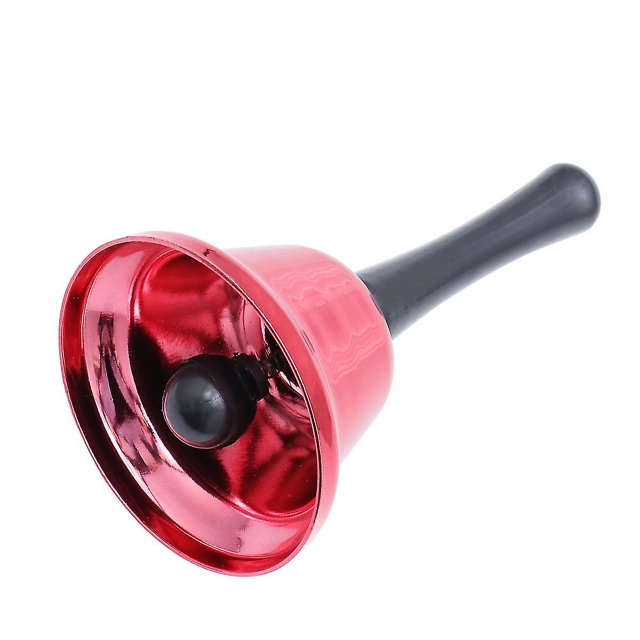 Campana de mano de Metal de 1 pieza, campanilla de mano duradera portátil, campanas de percusión de mano, instrumento Musical de juguete rojo XianweiShao 1327533281973