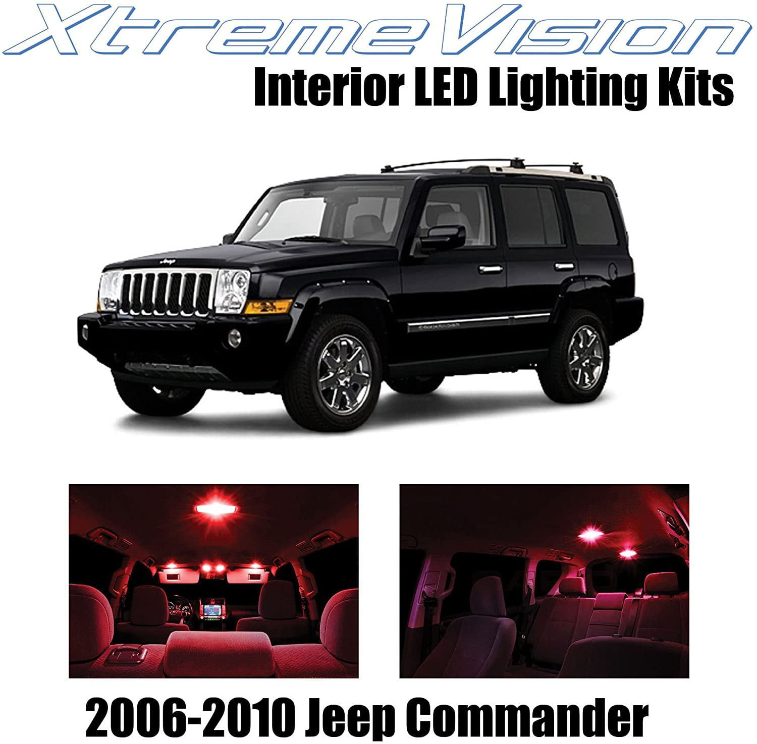 6 Pieces Cool White Interior LED Kit Installation Tool XtremeVision Interior LED for Jeep Commander 2006-2010 