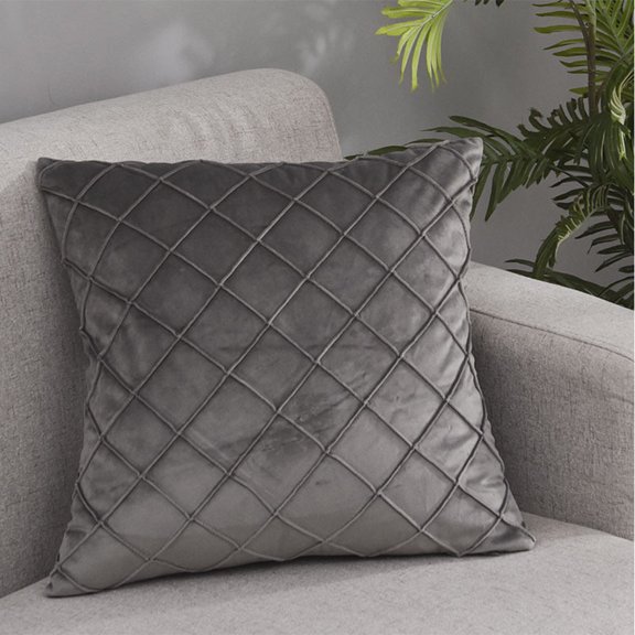 Rectangular/ Square Diamond-Shaped Velvet Solid Plain Cushion Cover pack of 2