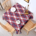 thumbnail image 2 of Red and Blue Star Argyle Pattern Square Tablecloth,Waterproof Square Table Cover,Wipeable Spillproof Washable Table Cover for Home Kitchen Party Decor 42"X42"(107x107cm), 2 of 6
