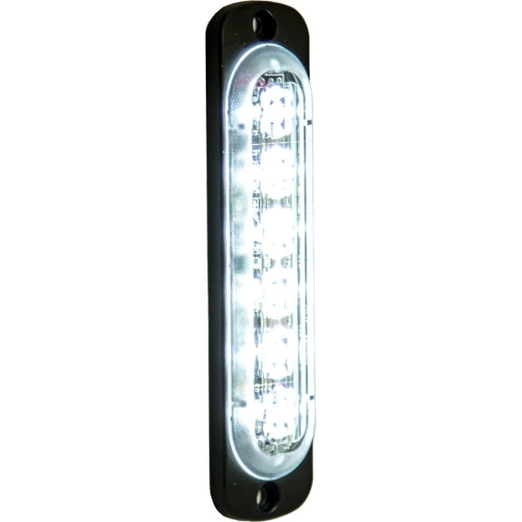 Buyers 8891911 4-3/8" Strobe Light 6 LED Clear Vertical Mount Low Profile