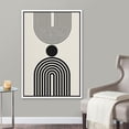 thumbnail image 2 of PixonSign Framed Canvas Print Wall Art Geometric Vintage Wave Stripe Circle Collage Abstract Shapes Illustrations Modern Art Boho Decorative Chic for Living Room, Bedroom, Office - 16"x24" WHITE, 2 of 5