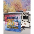thumbnail image 5 of 4th of July RV Awning Sun Shade Screen 9'X7' America 250th Mesh Sunscreen Red White and Blue Star Ombre Awning Shade Screen with Zipper UV Blocker Completed Kits for RV Motorhome Camper, 5 of 7