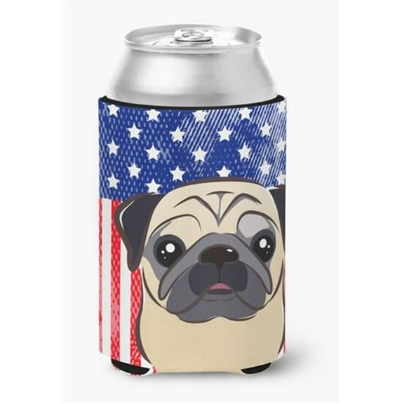 American Flag & Fawn Pug Can or Bottle Hugger