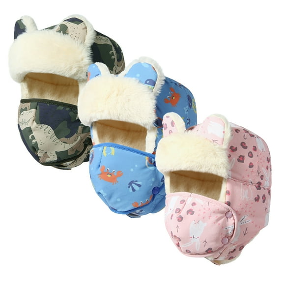 KYAIGUO Toddlers Girls Boys Fleece Lined Hat Kids Cute Cap Winter Soft Warm Rabbit Hat for 3-12Y