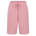 thumbnail image 6 of Long Shorts For Women Loose Fit Everyday Shorts with Drawstring Waist And Easy Pairing for Warm Days Weekend Wear Womens Shorts, 6 of 7