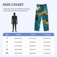 thumbnail image 4 of Sigee Watercolor Blue Marbled print Men's Pajama Pants Lounge Sleep Bottoms with Elastic Waistband and Pockets-X-Large, 4 of 6