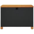 thumbnail image 2 of vidaXL Garden Storage Box Black 80x40x48 cm Poly Rattan Acacia Wood, 2 of 5