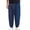 Navy, variant on Harem Pants for Men 2026 Spring Summer Loose Fit Elastic Waist Striped Lightweight Cotton Linen Baggy Pants with Pockets