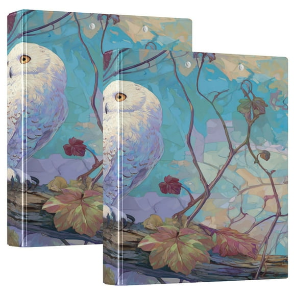 3 Ring Binder 1.5 inch Round Rings with Interior Pockets Binders Organizer Office School 1Pack Vigilant Owl