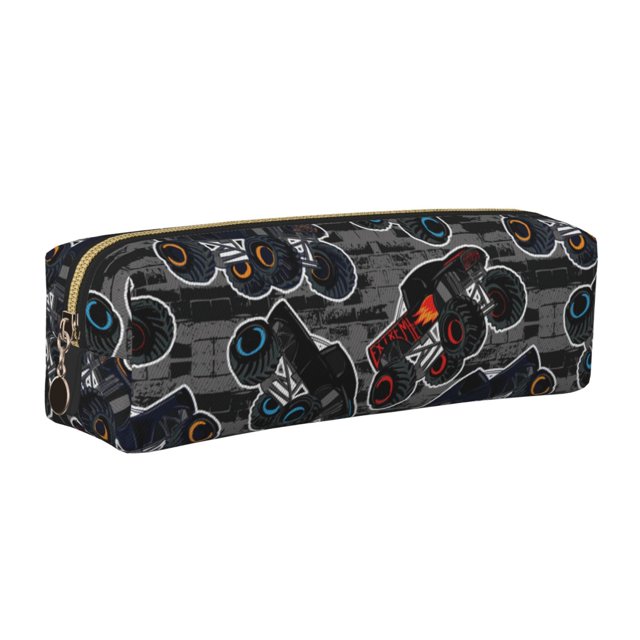 Fotbe Cool Off-Road Vehicle Estuche para Lápices de Cuero con Estampado, Estuche con Cremallera Resistente, Organizador Compacto y Elegante para Papelería