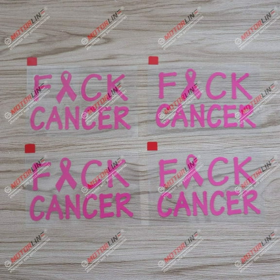 4X Pink 4" Fight Breast Cancer Pink Ribbon Decal Sticker Vinyl