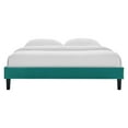 thumbnail image 4 of Modway Reign Twin Performance Velvet Platform Bed Frame in Teal, 4 of 5