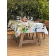 thumbnail image 2 of Easter Outdoor Tablecloth - 60x102 Inch Rectangle Dining Table Cover, Spring Sheep Bunny Duck Plants Wooden Grain Waterproof Outdoor Table Cloth with Umbrella Hole & Zipper for Picnic/Patio/Party, 2 of 7