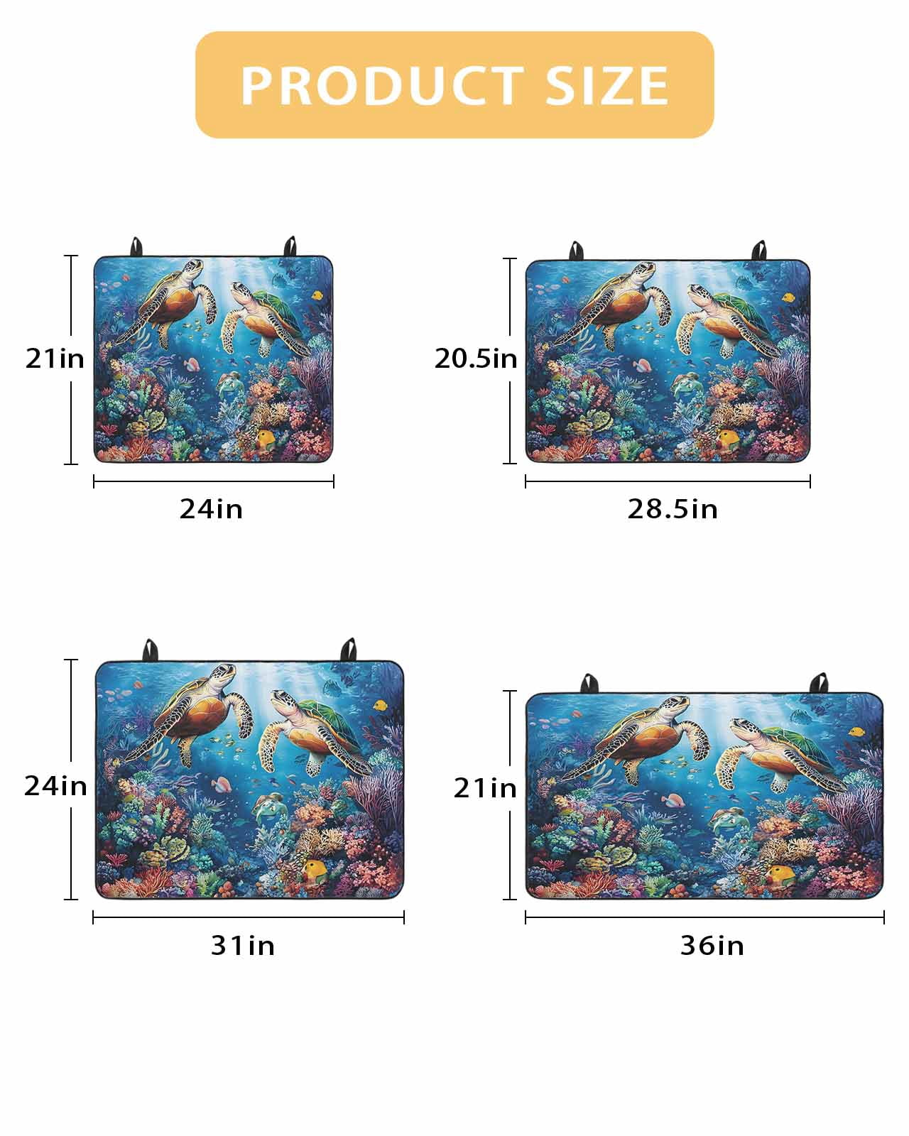 nqOlkjepod Large Induction Cooktop Protector Mat 24"x21", Ocean Turtle Stove Top Covers for Electric Stove, Sea Coral Underwater Animal Fish Blue Stove Burner Cover Mats, Glass Top Stove Cover